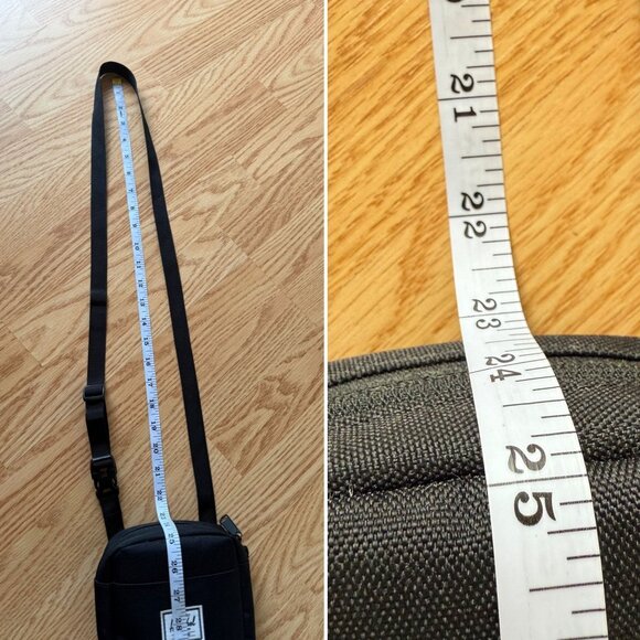 Herschel Black Mini Crossbody Belt Small Bag Utility Adjustable Strap Premium Qu - Picture 11 of 15